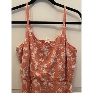 Maurices Pink White Floral Skater Sundress Women's Large‎ Beach Vacation
